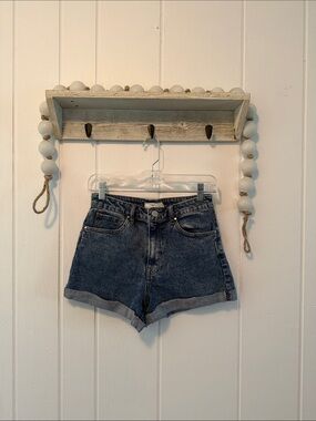 tgla High-Rise Rolled Hem Denim Shorts